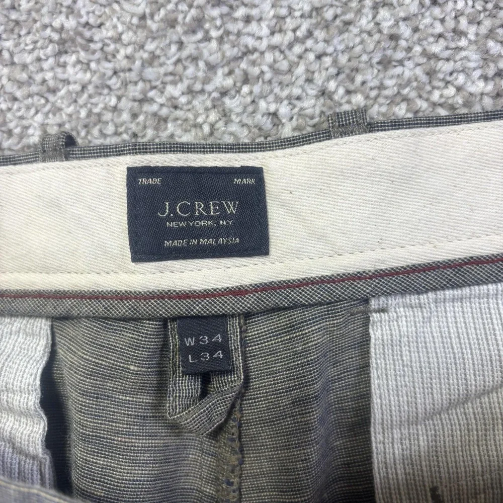 J.Crew 484 Slim Fit Pants Mens 34x32 Gray Linen Cotton Chino K6023